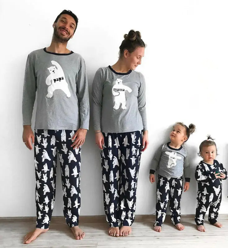 Pudcoco Family Matching Cartoon Pajamas Set
