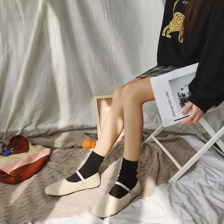 Women's Fuzzy Slippers with Lambswool Sole