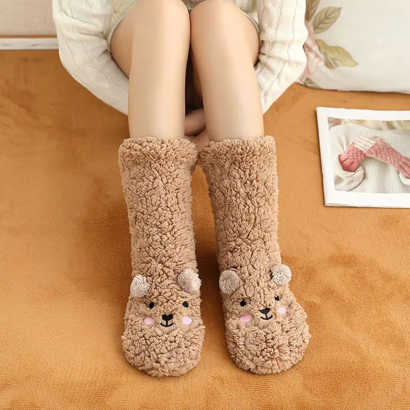 Cartoon Lambswool Anti-Slip Socks