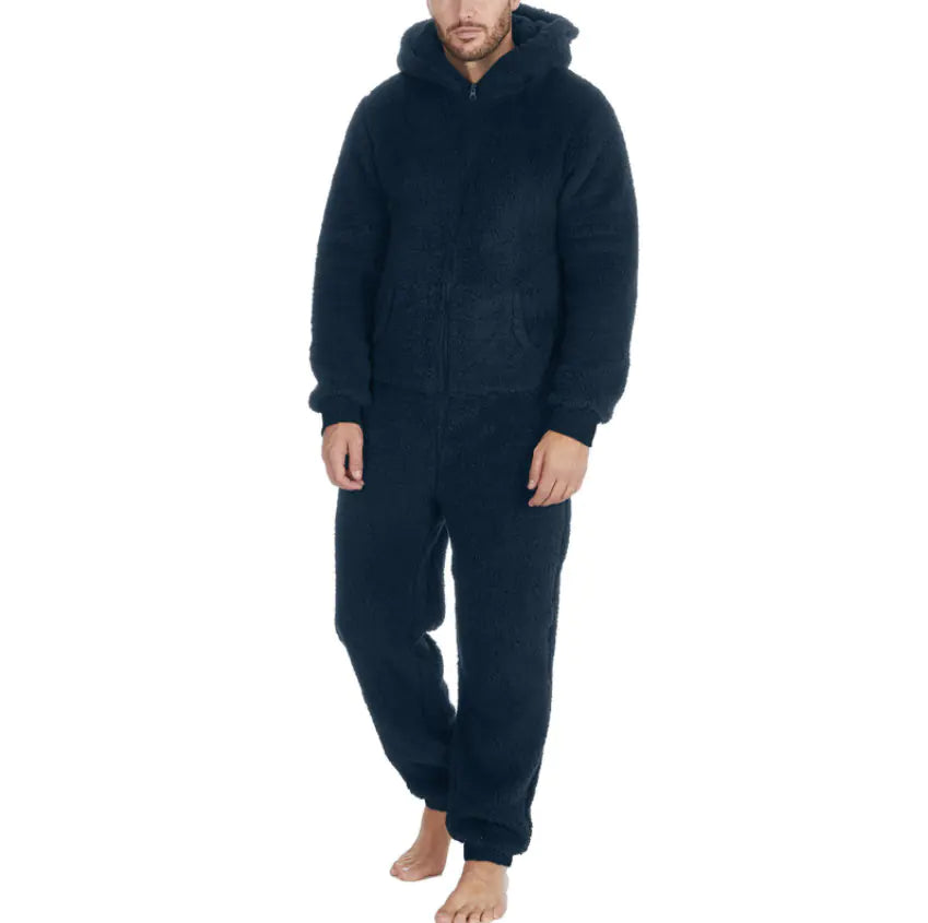 Mens Fleece Hooded Pajamas