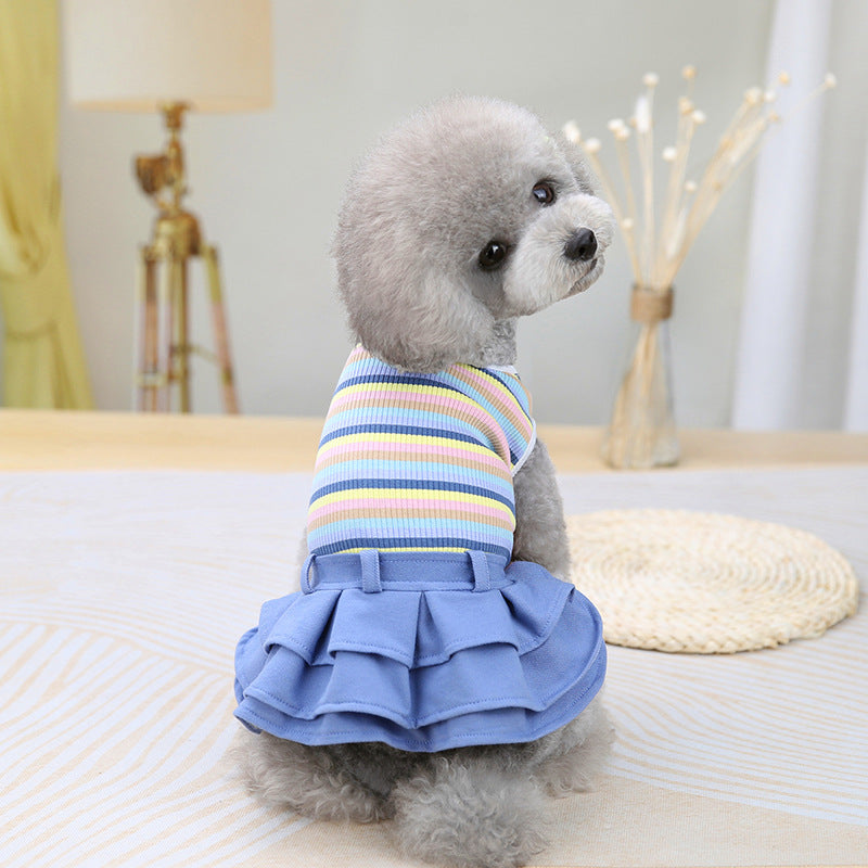 Cartoon Striped Dress for Small & Medium Dogs