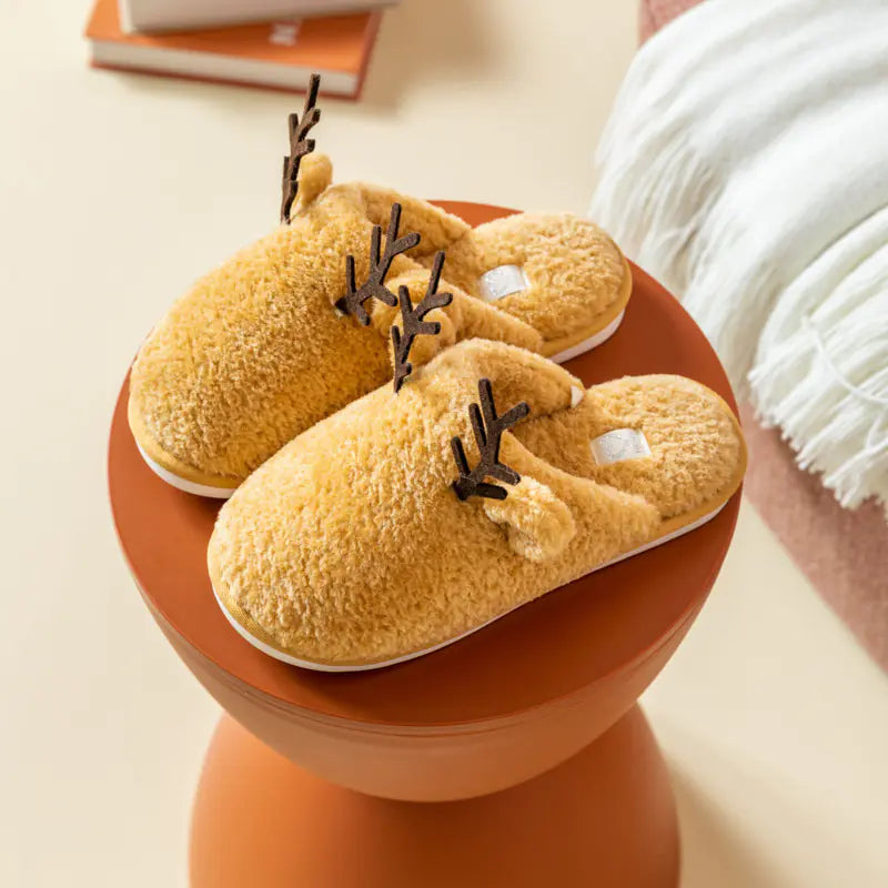 Warm Plush Cotton Slippers for Women