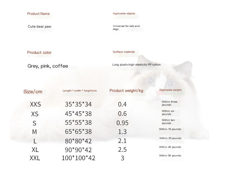 Pet Bed for Cats and Dogs