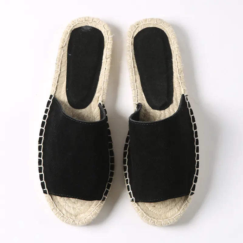 Leather Fisherman’s Straw Slippers