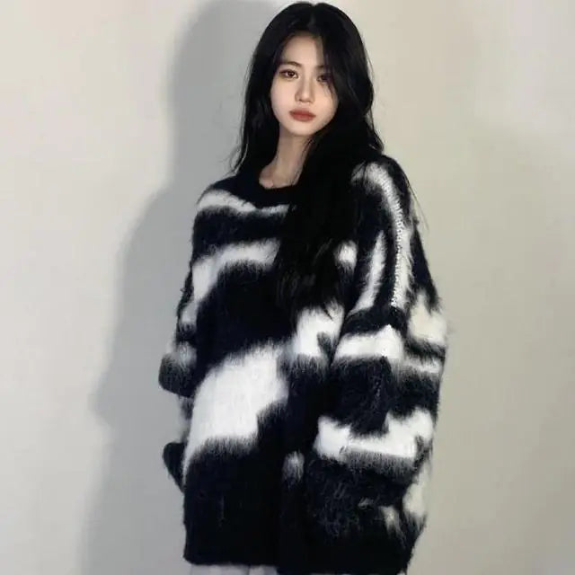 Ladies Mohair Stripe Sweater