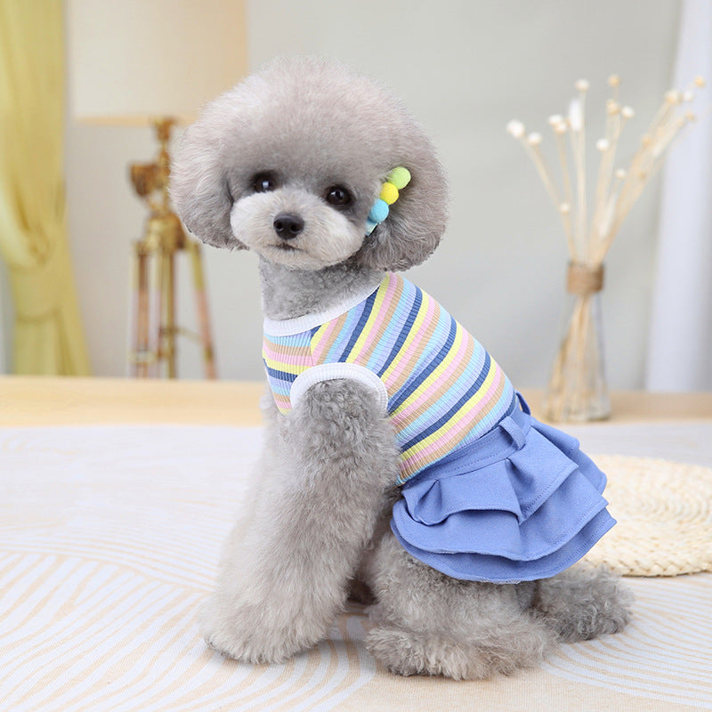 Cartoon Striped Dress for Small & Medium Dogs