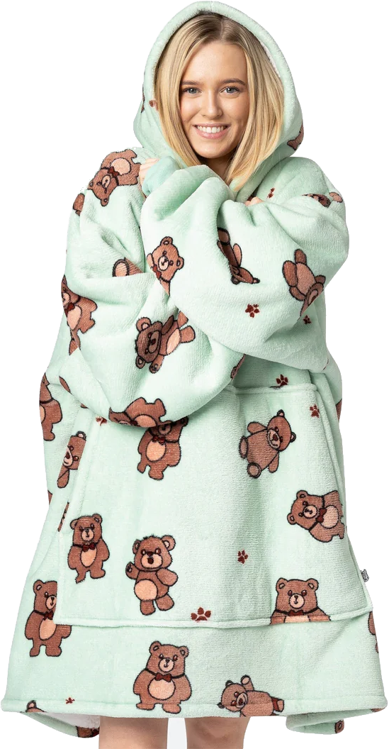 Adult Unisex Flannel Lazy Blanket Hooded Blanket