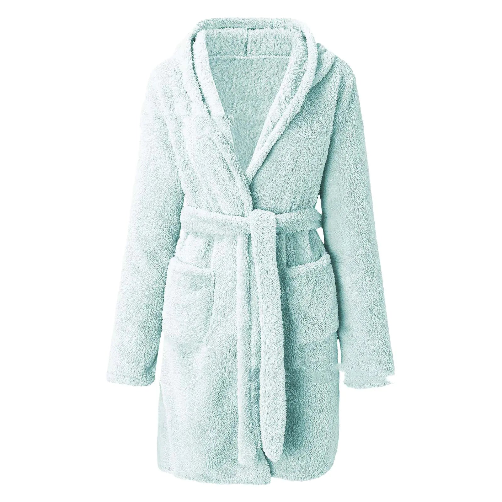 Coral Velvet Winter Nightgown with Cute Duck Design