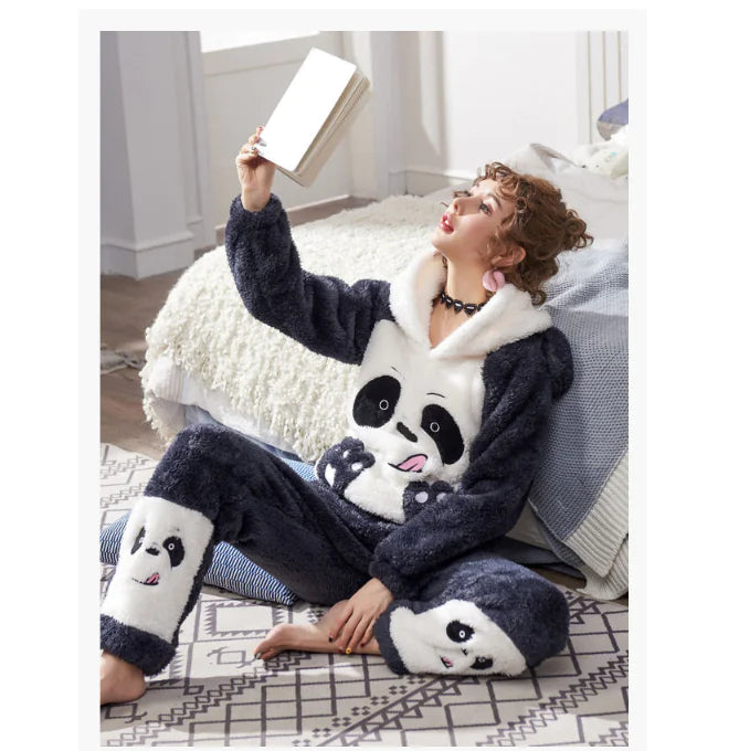 Couple's Coral Fleece Pajamas Set