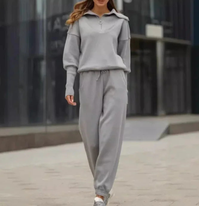 Ladies Zip Shoulder Hoodie Set