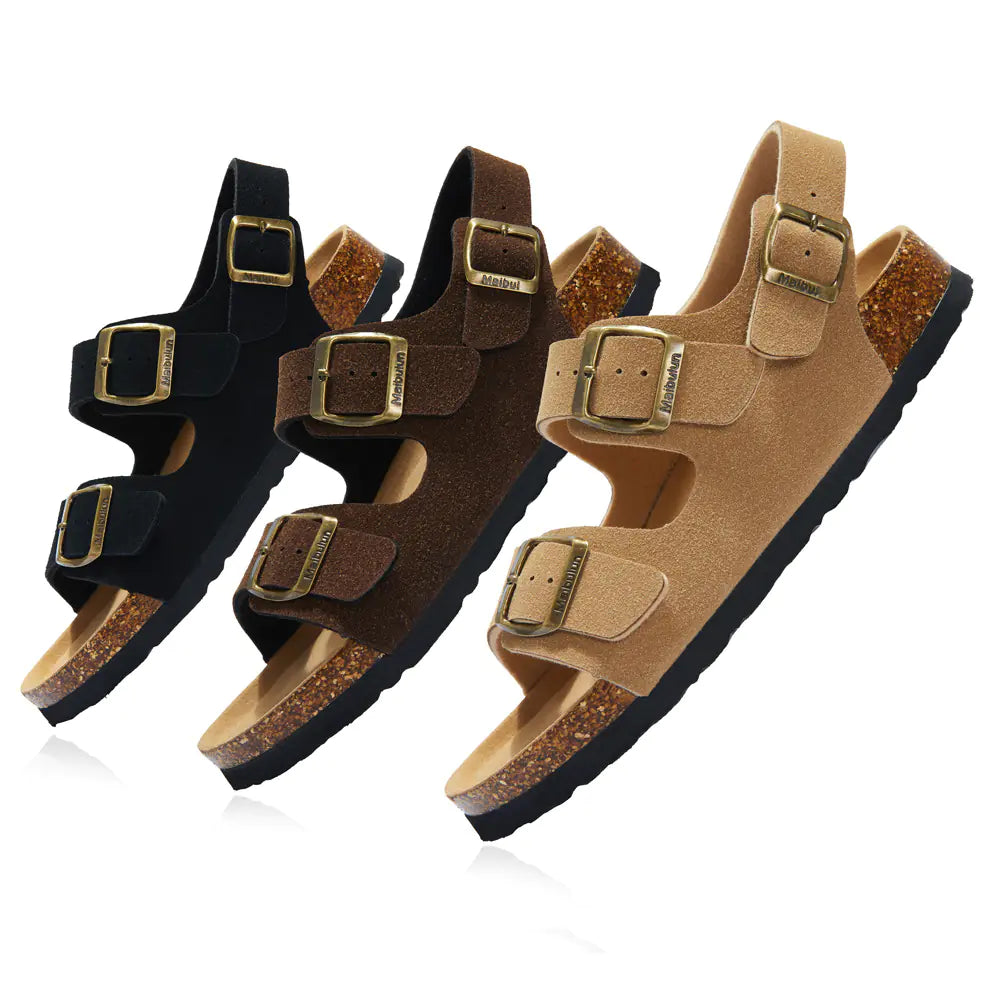 Unisex 3 Buckle Cork Sandals