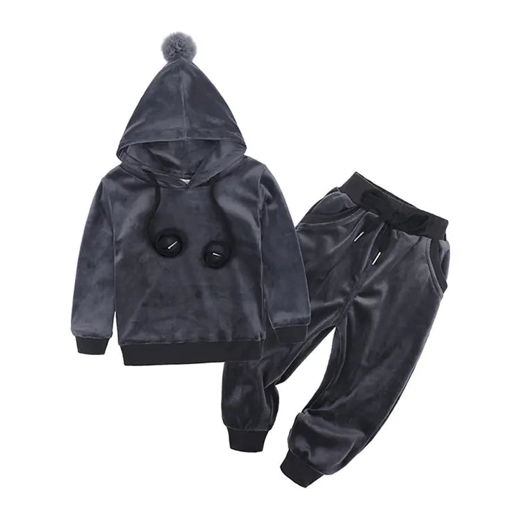 Kids Velvet Hoodie Set