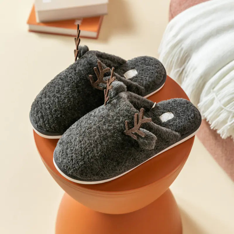 Warm Plush Cotton Slippers for Women
