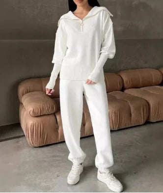 Ladies Zip Shoulder Hoodie Set