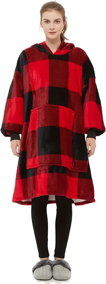 Adult Unisex Flannel Lazy Blanket Hooded Blanket