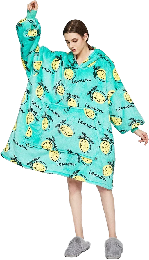 Adult Unisex Flannel Lazy Blanket Hooded Blanket