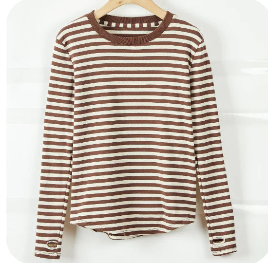 Women's Long Sleeve Striped T-Shirt