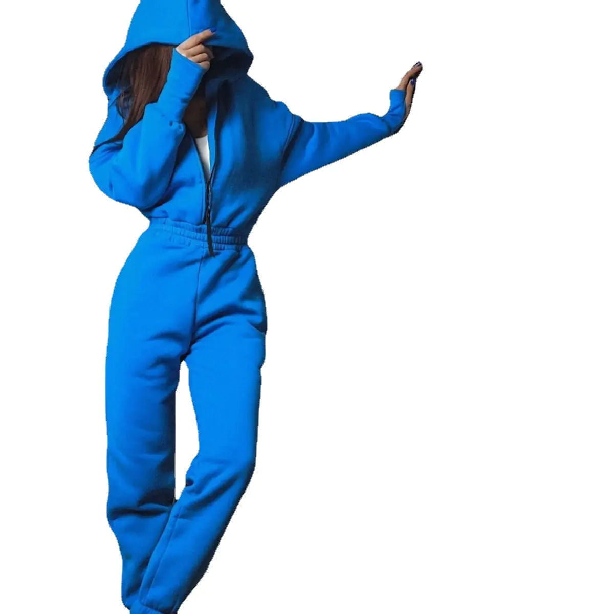 Women's Hooded Jumpsuit Outfit Set