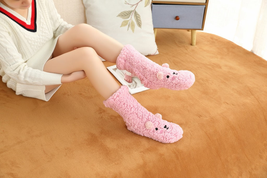 Cartoon Lambswool Anti-Slip Socks