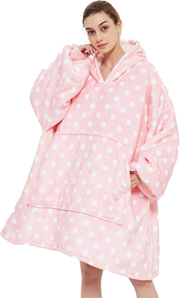 Adult Unisex Flannel Lazy Blanket Hooded Blanket