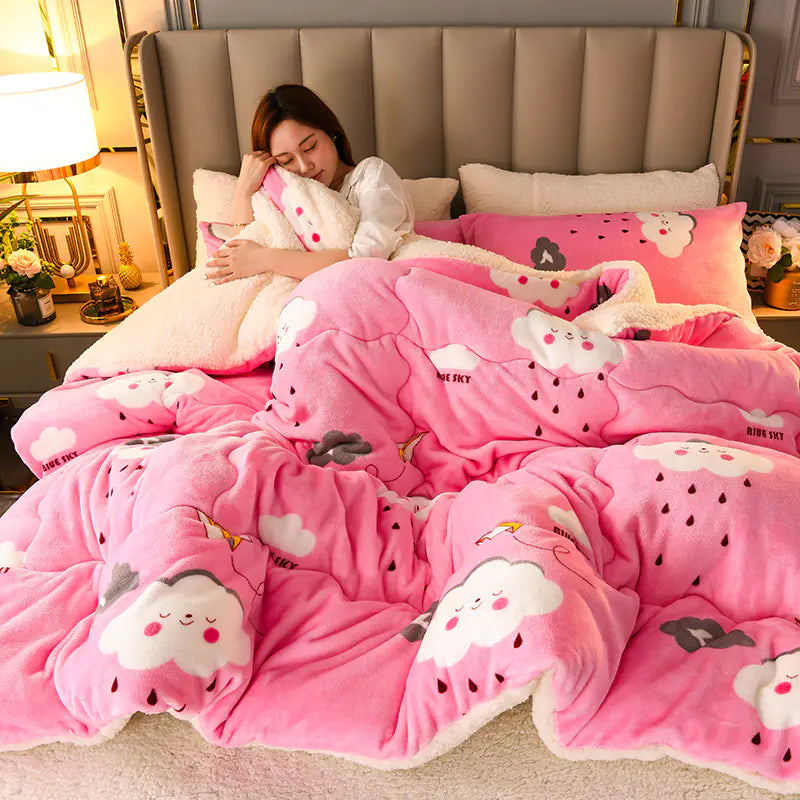 Winter Milk Velvet Lamb Fleece Duvet