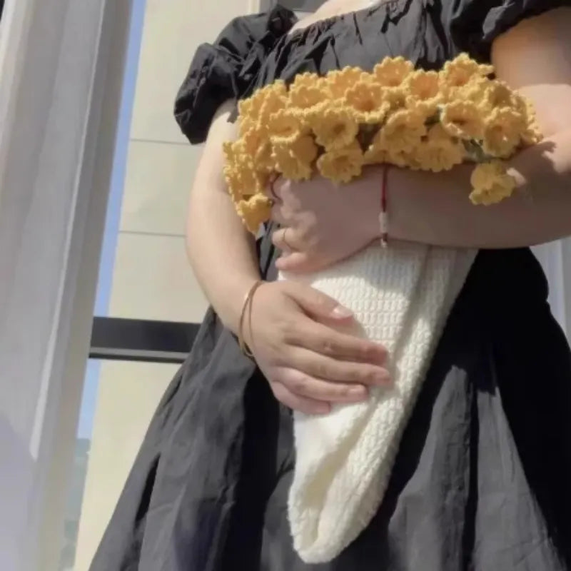 Flower Bouquet Blanket, Finished Rose Blanket, Handmade Weaving