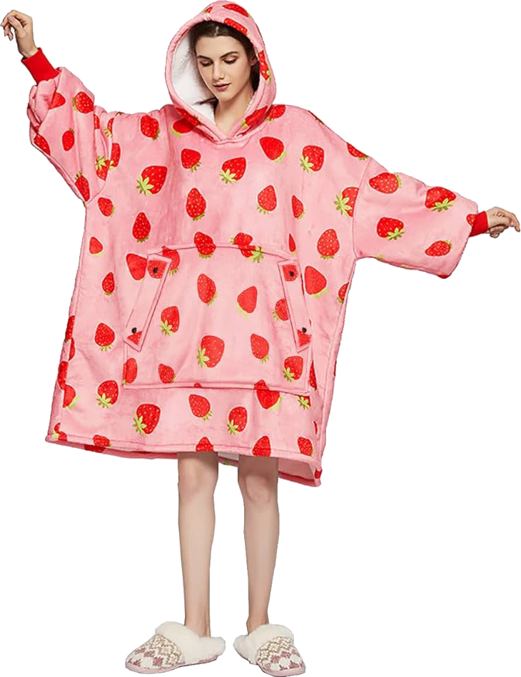 Adult Unisex Flannel Lazy Blanket Hooded Blanket