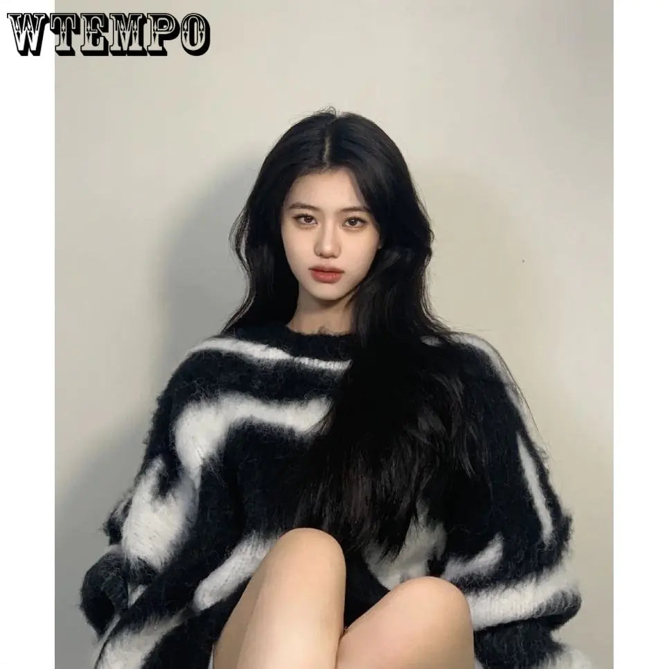 Ladies Mohair Stripe Sweater