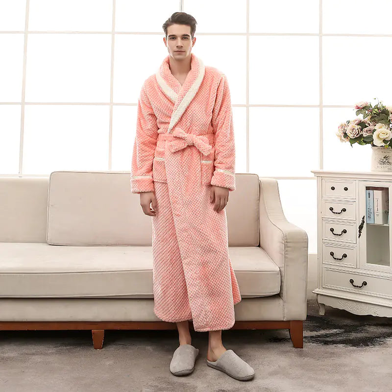Winter Couple Pajamas and Bathrobe Set for Women