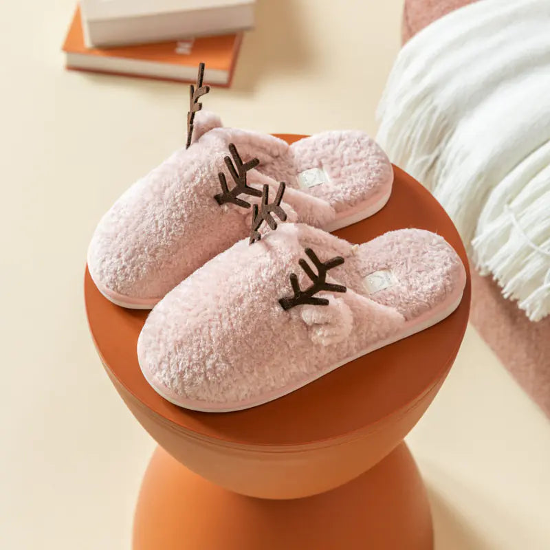 Warm Plush Cotton Slippers for Women