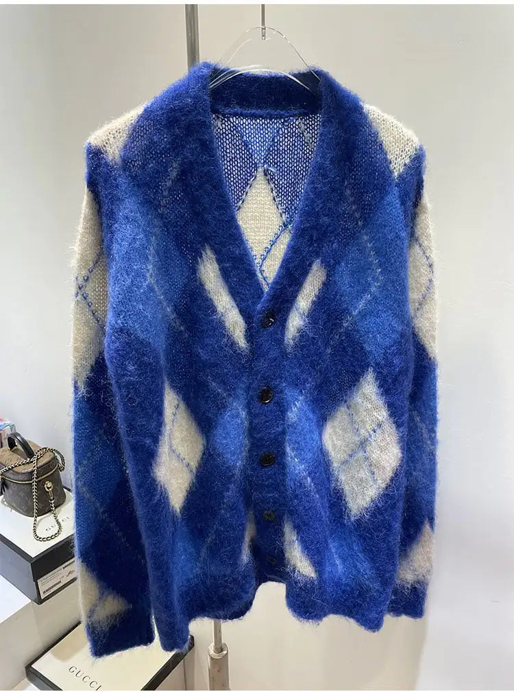 Block Mohair Knitted Sweater