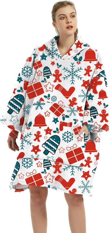 Adult Unisex Flannel Lazy Blanket Hooded Blanket