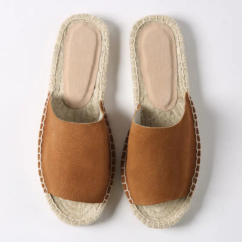 Leather Fisherman’s Straw Slippers
