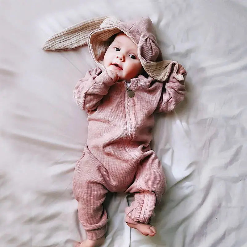 Baby Hooded Onesie with RabbitEars