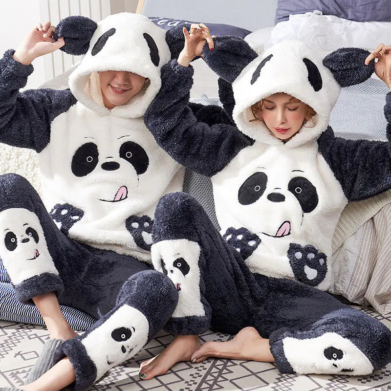 Couple's Coral Fleece Pajamas Set