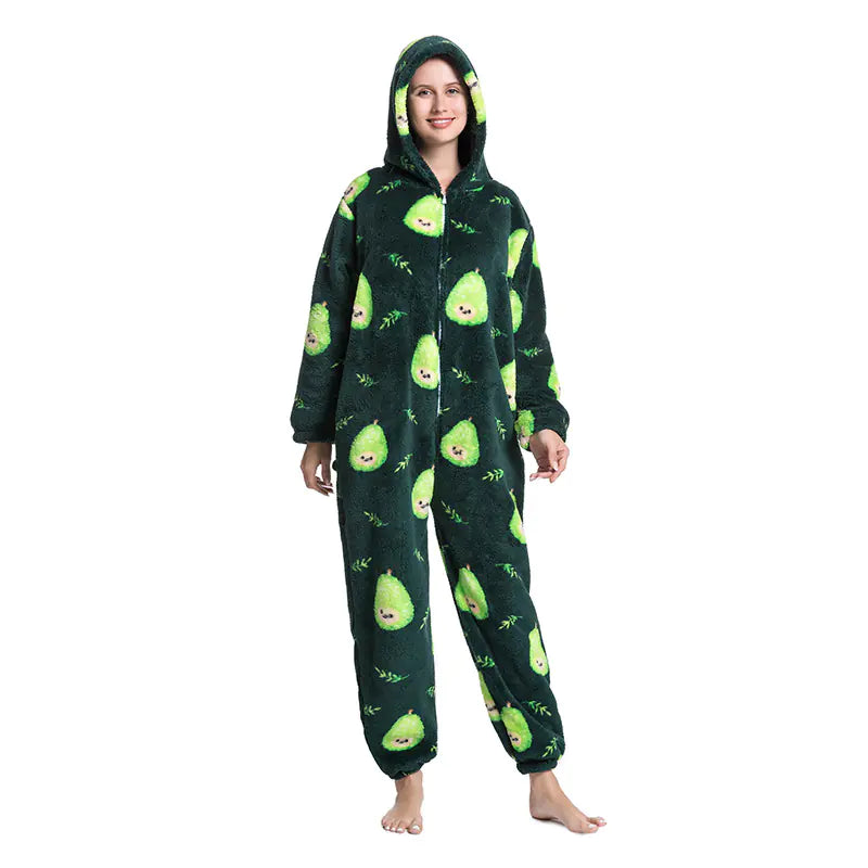 Cute Cartoon Animal Onesie Fleece Pajamas