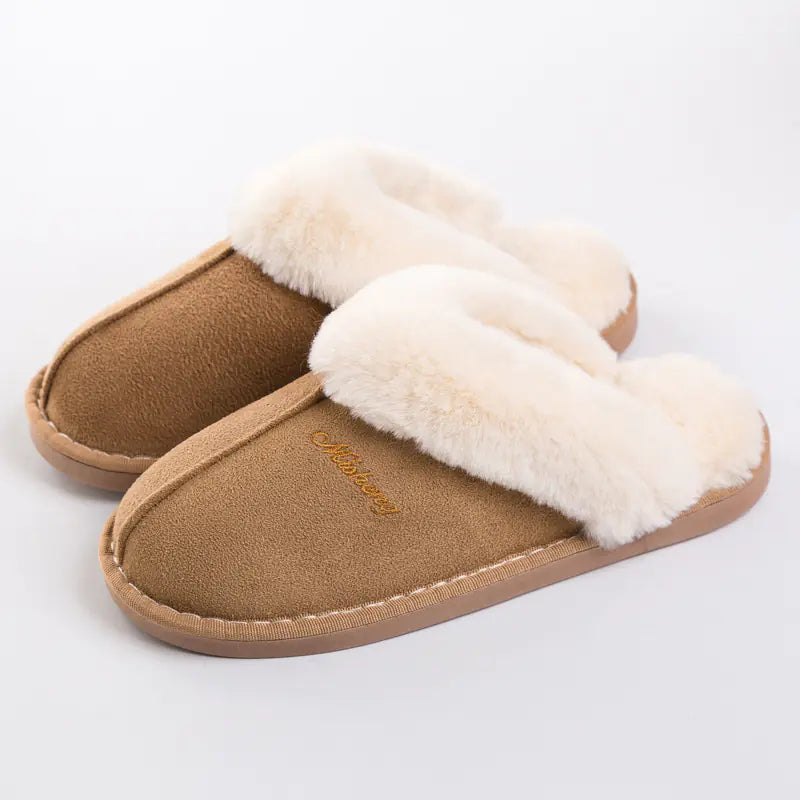 Thermal Plush Non-Slip Cotton Indoor Slippers