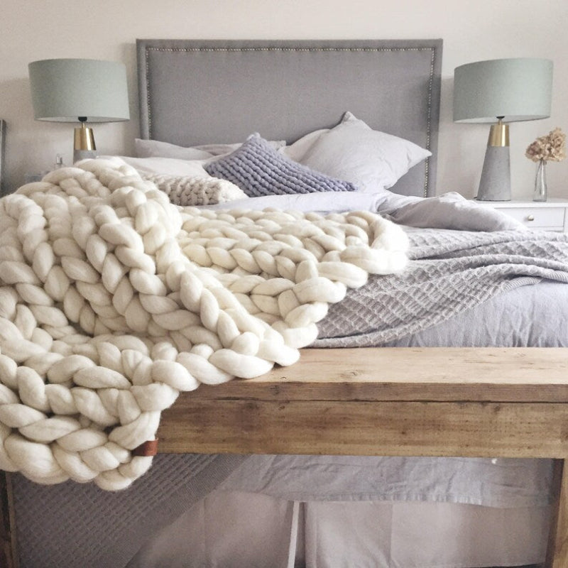 Chunky Knit Sofa Blanket