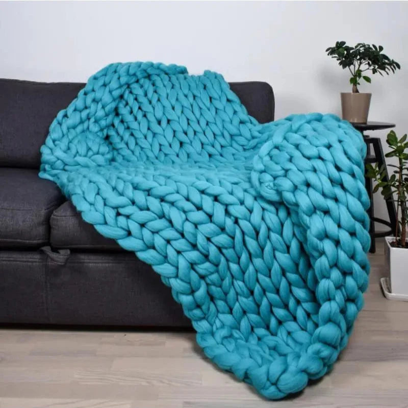 Chunky Knit Sofa Blanket