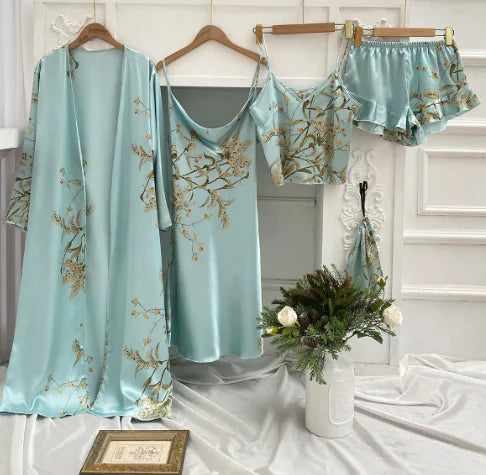 Women's Cherry Print Pajama Set