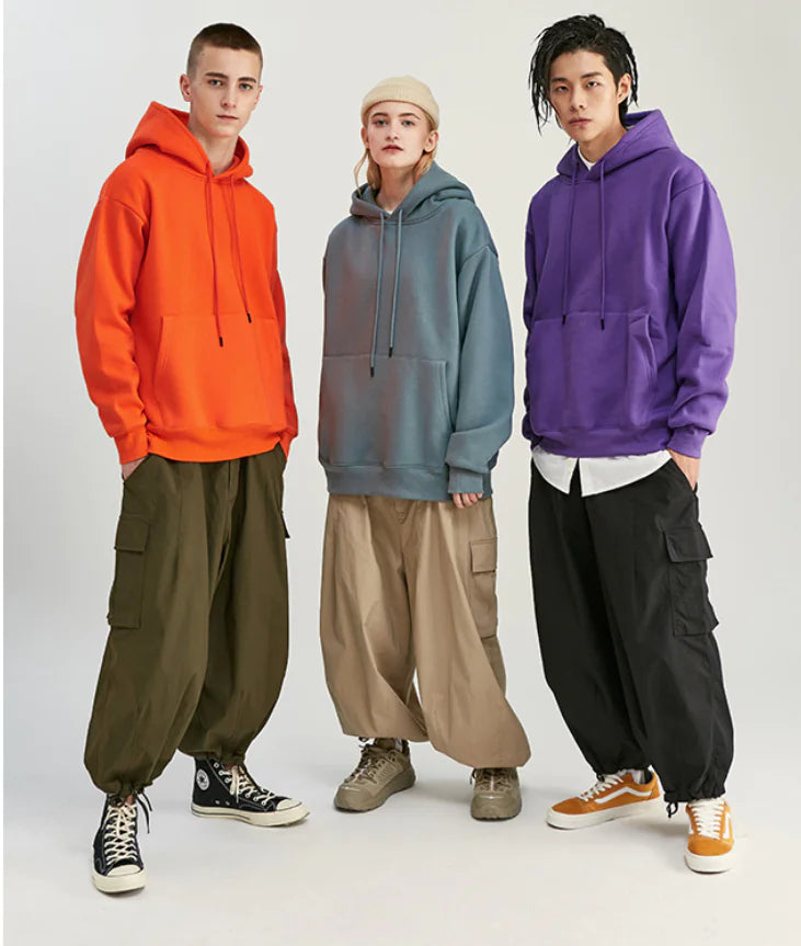 Thick Fleece Oversized Hooded Sweatshirt for Men