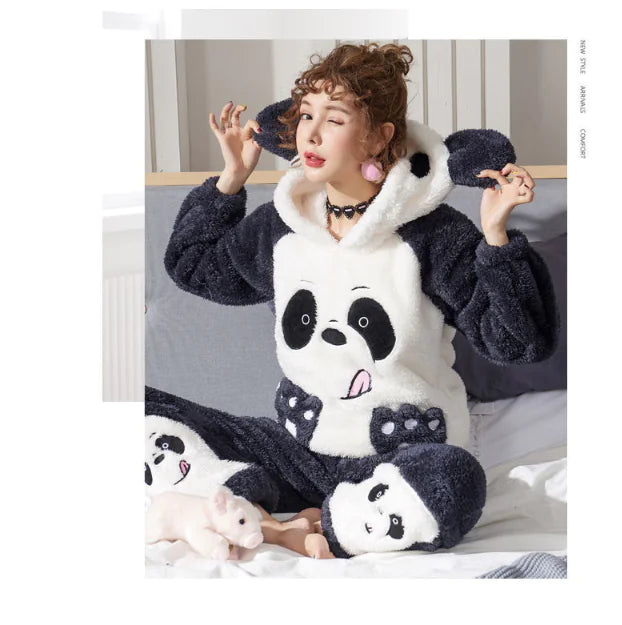 Couple's Coral Fleece Pajamas Set