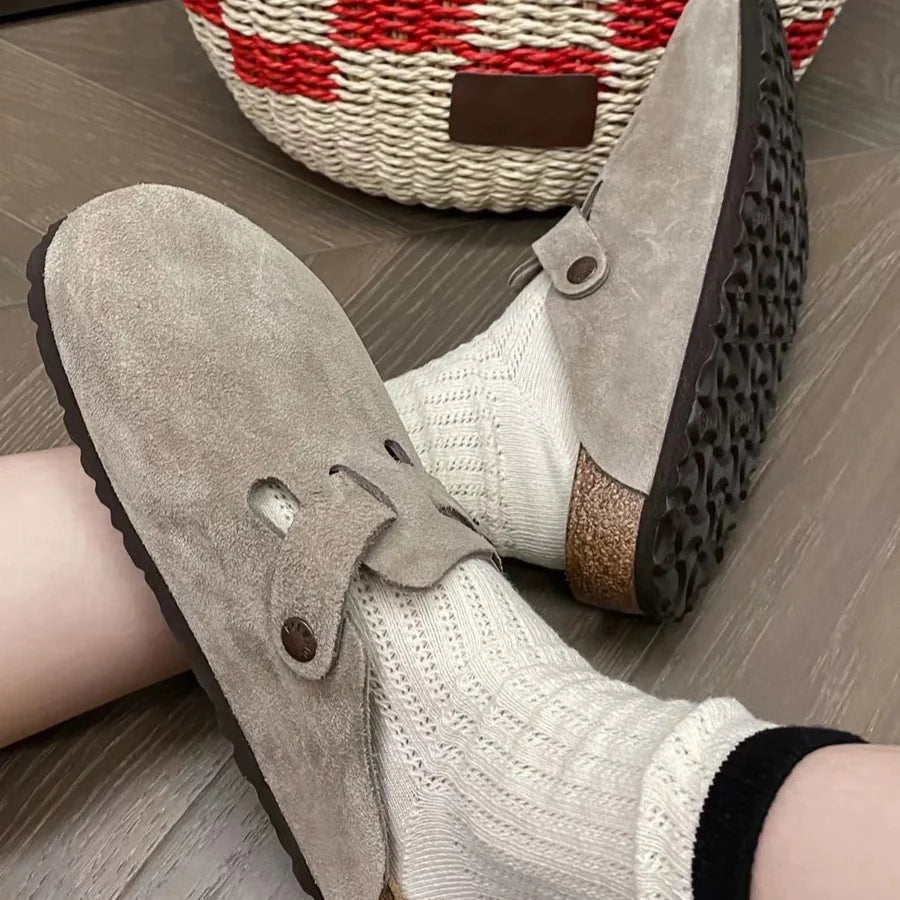 Leather French Retro Slippers