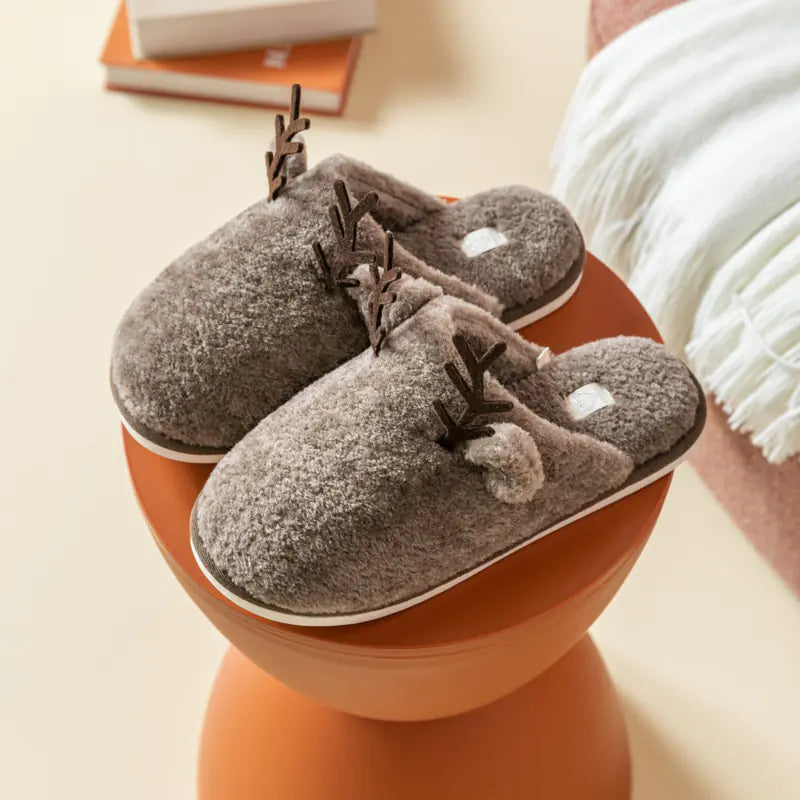 Warm Plush Cotton Slippers for Women