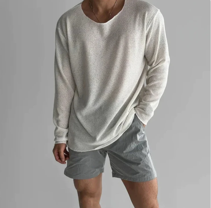 Men's Light Knit Long-Sleeve Tee