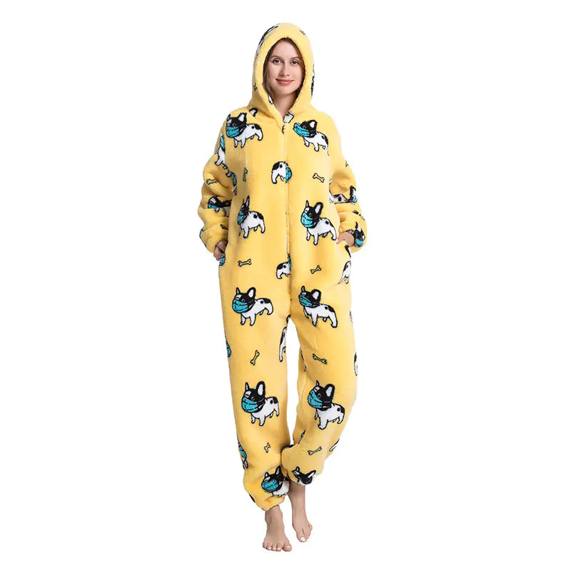 Cute Cartoon Animal Onesie Fleece Pajamas