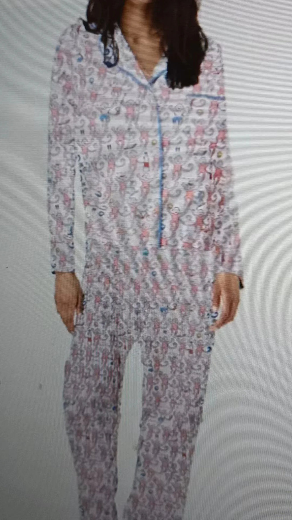 Ladies Monkey Printed Pajama Set