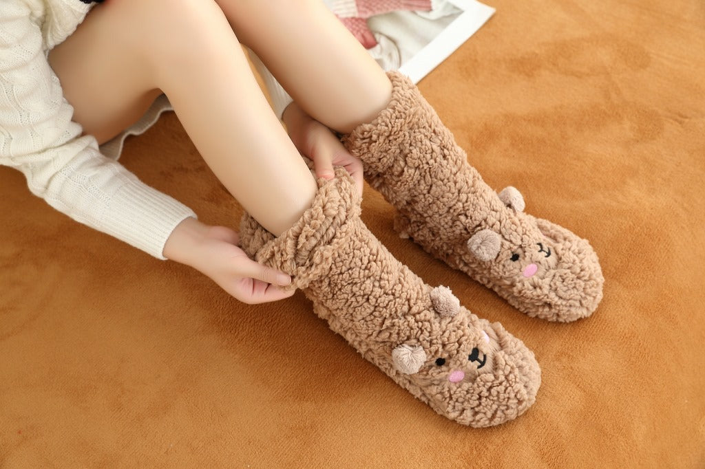Cartoon Lambswool Anti-Slip Socks