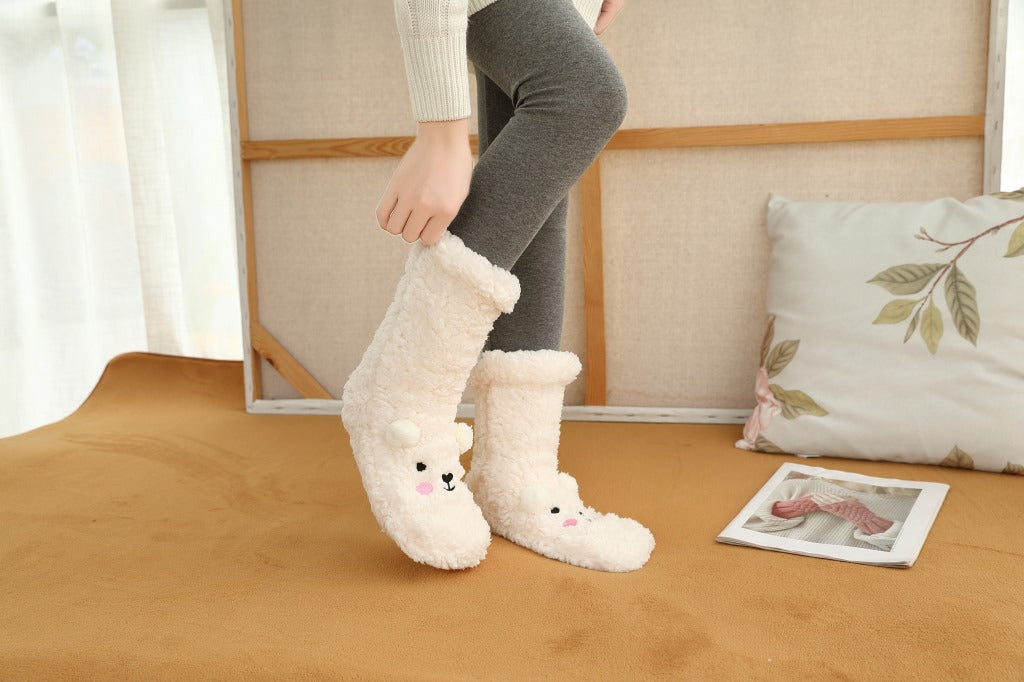 Cartoon Lambswool Anti-Slip Socks