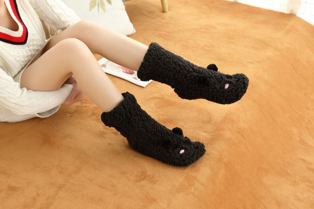Cartoon Lambswool Anti-Slip Socks